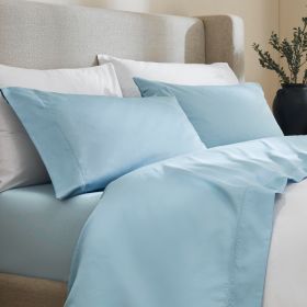 600 Thread Count Cotton Blend Deep Pocket Bed Sheet Set, Pandora Embroidered Hem (Color: Blue, size: Twin XL)