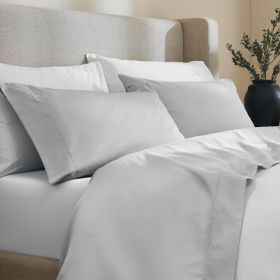 600 Thread Count Cotton Blend Deep Pocket Bed Sheet Set, Pandora Embroidered Hem (Color: Platinum, size: Twin)