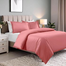 Cotton Blend 600 Thread Count Solid Duvet Cover Set (Color: Blush, size: King/California King)
