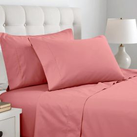 Cotton Blend 600 Thread Count Solid Pillowcase Set of 2 (Color: Blush, size: King)