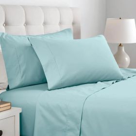 Cotton Blend 600 Thread Count Solid Pillowcase Set of 2 (Color: Light Blue, size: Standard)