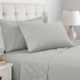 Cotton Blend 600 Thread Count Solid Pillowcase Set of 2 (Color: Platinum, size: Standard)
