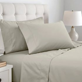 Cotton Blend 600 Thread Count Solid Pillowcase Set of 2 (Color: Stone, size: Standard)