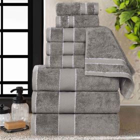 Niles Egyptian Giza Cotton Plush Towel Set 9-Piece (Color: Charcoal)