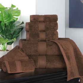 Egyptian Cotton 8-piece towel set – Plush & Heavyweight (Color: Chocolate)