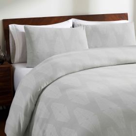 Manali Cotton All Season Bedding Diamond Lattice Woven Comforter Set (Color: Gray, size: Queen)