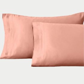 Egyptian Cotton Sateen Pillowcase Set 1500 Thread Count (Color: Dusted Rose, size: Standard)