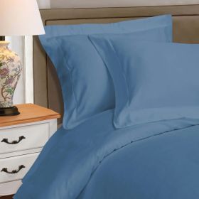 1000 Thread Count Egyptian Cotton Solid Duvet Cover (Color: Medium Blue, size: King/California King)