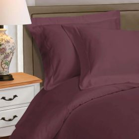 1000 Thread Count Egyptian Cotton Solid Duvet Cover (Color: Plum, size: King/California King)