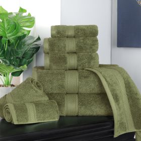 Egyptian Cotton 8-piece towel set – Plush & Heavyweight (Color: Forest Green)