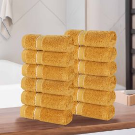 Egyptian Giza Cotton Plush Soft Towel Set 12 Piece (Color: Gold)