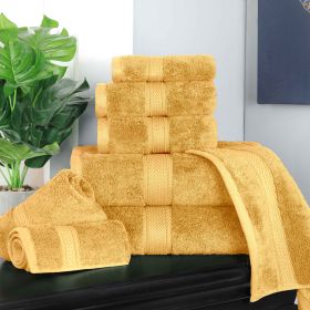Egyptian Cotton 8-piece towel set – Plush & Heavyweight (Color: Gold)