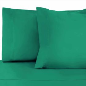 Cotton Blend 800 Thread Count Solid Pillowcase Set of 2 (Color: Hunter Green, size: Standard)