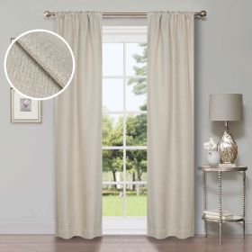 Linen Washable Room Darkening Blackout Curtains, Set of 2 (Color: Ivory, size: 52" x 108")