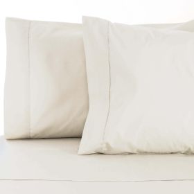 Cotton Blend 800 Thread Count Solid Pillowcase Set of 2 (Color: Ivory, size: Standard)