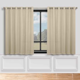 Blackout Window Curtains Classic Modern Room Darkening Set of 2 (Color: Ivory, size: 70" x 63")
