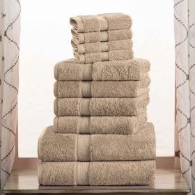 10-Piece Egyptian Cotton Plush Towel Set - Madison (Color: Latte)