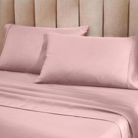 1200 Thread Count Cotton Rich Bed Sheet Set Solid Deep Pocket (Color: Lavender, size: Full)