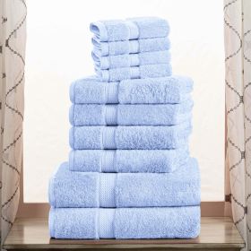 10-Piece Egyptian Cotton Plush Towel Set - Madison (Color: Light Blue)