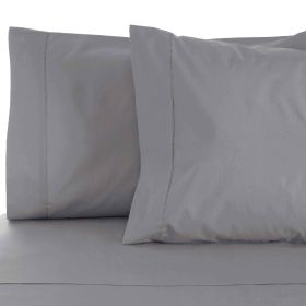 Cotton Blend 800 Thread Count Solid Pillowcase Set of 2 (Color: Light Grey, size: Standard)