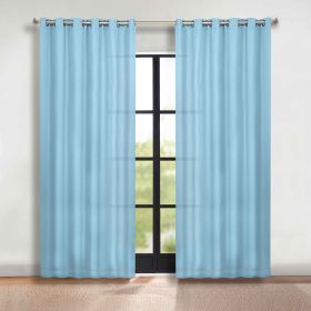 Blackout Window Curtains Classic Modern Room Darkening Set of 2 (Color: Light Blue, size: 70" x 108")