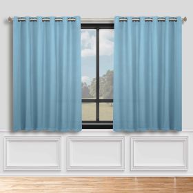 Blackout Window Curtains Classic Modern Room Darkening Set of 2 (Color: Light Blue, size: 70" x 63")
