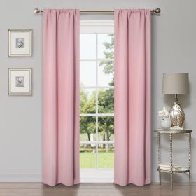Blackout Window Curtains Solid Room Darkening Washable Set of 2 (Color: Mauve Chalk, size: 42" X 108")