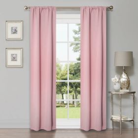 Solid Room Darkening Rod Pocket Blackout Curtain Panels, Set of 2 (Color: Mauve Chalk, size: 26" X 84")