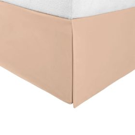 Microfiber Wrinkle-Free Solid 15-Inch Drop Bed Skirt (Color: Tan, size: King)