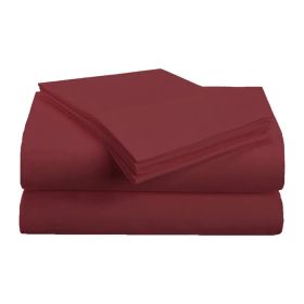 1500 Series Microfiber Deep Pocket Solid Bed Sheet Set (Color: Burgundy, size: Twin XL)