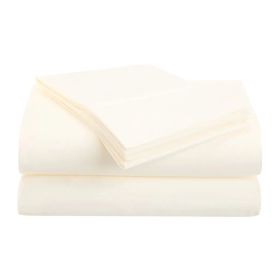 1500 Series Microfiber Deep Pocket Solid Bed Sheet Set (Color: Ivory, size: King)