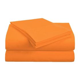 1500 Series Microfiber Deep Pocket Solid Bed Sheet Set (Color: Orange, size: Full)