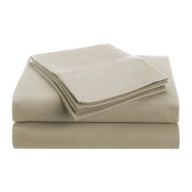 1500 Series Microfiber Deep Pocket Solid Bed Sheet Set (Color: Tan, size: Queen)