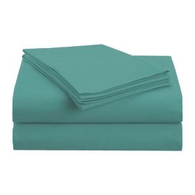 1500 Series Microfiber Deep Pocket Solid Bed Sheet Set (Color: Teal, size: California King)