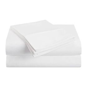 1500 Series Microfiber Deep Pocket Solid Bed Sheet Set (Color: White, size: Full)
