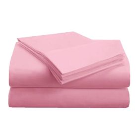 1500 Series Microfiber Deep Pocket Solid Bed Sheet Set (Color: Pink, size: Full)