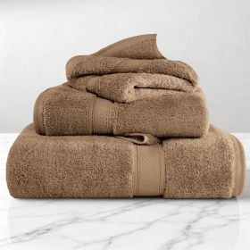 Egyptian Cotton Madison Plush Towel Set 3 Piece (Color: Latte)