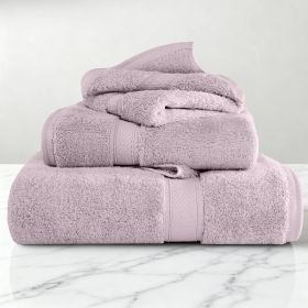 Egyptian Cotton Madison Plush Towel Set 3 Piece (Color: Purple)