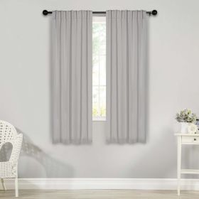 Solid Room Darkening Blackout Curtain Panels, Back Tabs, Set of 2 (Color: Marshmallow, size: 26" X 63")