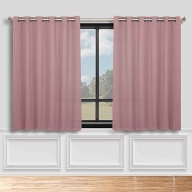 Classic Modern Solid Room Darkening Blackout Curtain Panels, Set of 2 (Color: Mauve Chalk, size: 70" x 63")