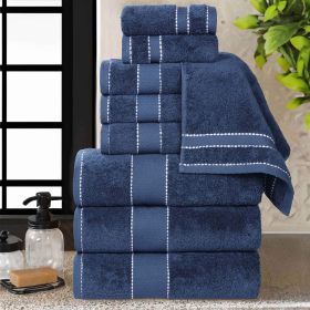 Niles Egyptian Giza Cotton Plush Towel Set 9-Piece (Color: Navy Blue)