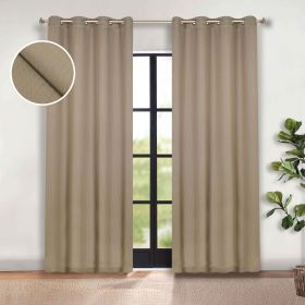 Modern Shimmer Washable Room Darkening Blackout Curtains, Set of 2 (Color: Olive Green, size: 52" X 120")