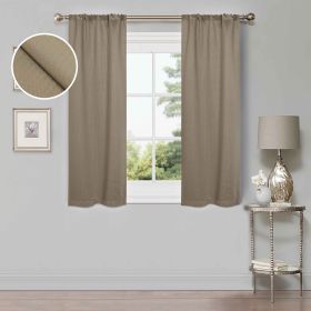 Modern Shimmer Washable Room Darkening Blackout Curtains, Set of 2 (Color: Olive Green, size: 26" X 63")
