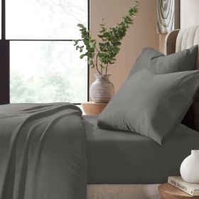 Pavo Cotton 700 Thread Count Perfect Fit Sheet Set (Color: Charcoal, size: Full)