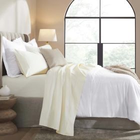 Pavo Cotton 700 Thread Count Perfect Fit Sheet Set (Color: Ivory, size: Twin)