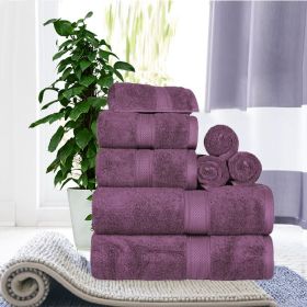 Egyptian Cotton 8-piece towel set – Plush & Heavyweight (Color: Plum)