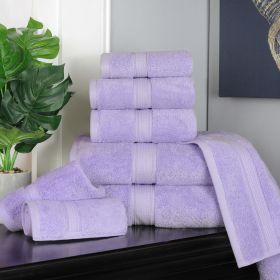 Egyptian Cotton 8-piece towel set – Plush & Heavyweight (Color: Purple)