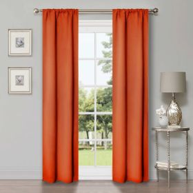Solid Room Darkening Rod Pocket Blackout Curtain Panels, Set of 2 (Color: Rust, size: 26" X 84")