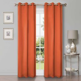 Blackout Window Curtains Solid Room Darkening Washable Set of 2 (Color: Rust, size: 42" X 96")
