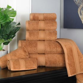Egyptian Cotton 8-piece towel set – Plush & Heavyweight (Color: Rust)
